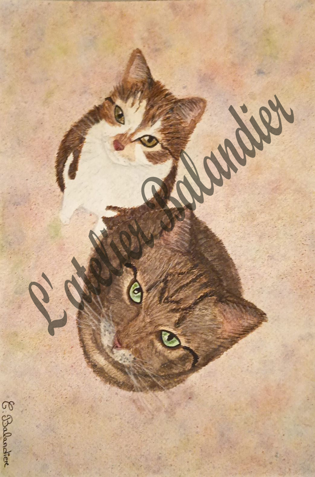 Portrait animalier personnalisé (2 animaux)